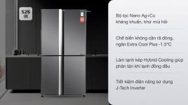 Tủ lạnh Sharp Inverter 525L 4 cửa SJ-FX600V-SL