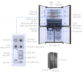 Tủ lạnh Sharp Inverter 525L 4 cửa SJ-FX600V-SL