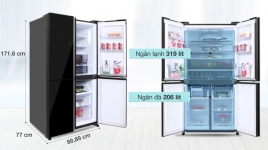 Tủ lạnh Sharp Inverter 525 Lít 4 cửa SJ-FXP600VG-BK